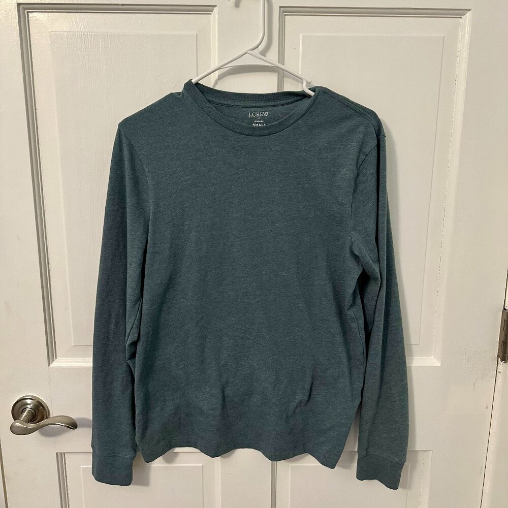 Teal Gray J. Crew Longsleeve Crewneck Tee